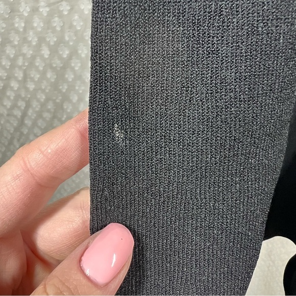 Shoshanna Black Gold Ruffle Sleeve Knit Dress - Picture 6 of 8